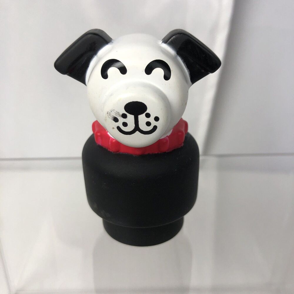 Fisher Price DOG Little People Chunky Jumbo 3” 2008 HTF DOG BLACK AND WHITE